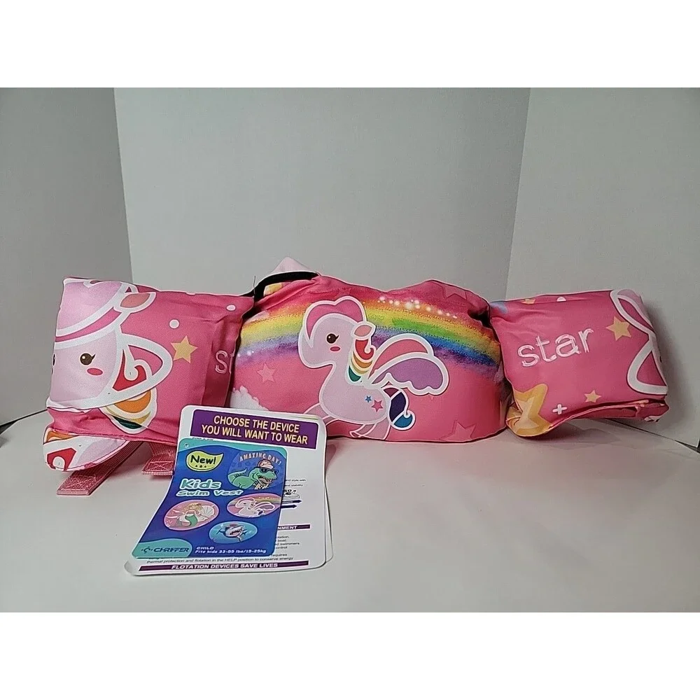 Chriffer Kids 4,5,6,7 Years Swim life Jacket Pink Unicorn Vest